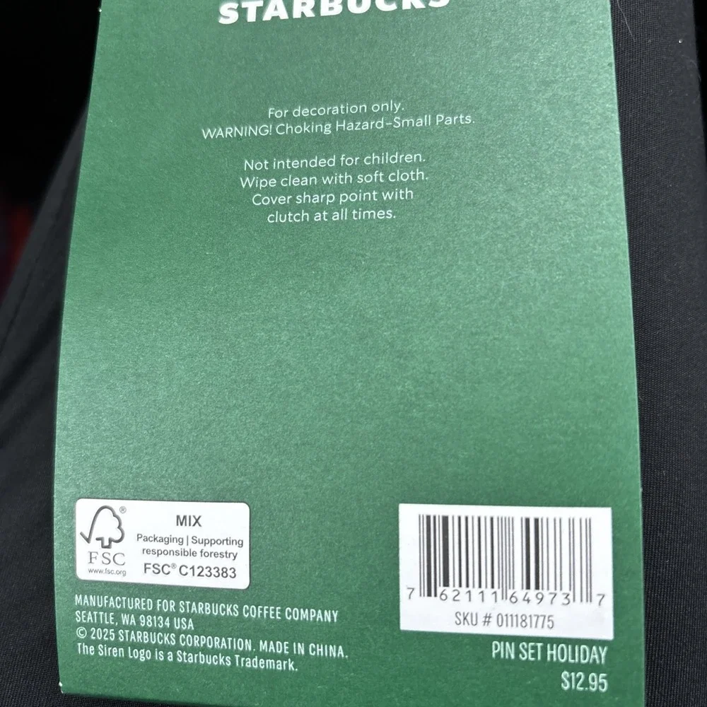 Starbucks Enamel Pin Set Christmas Barista Bear Gingerbread Man Starbucks 3 Pcs